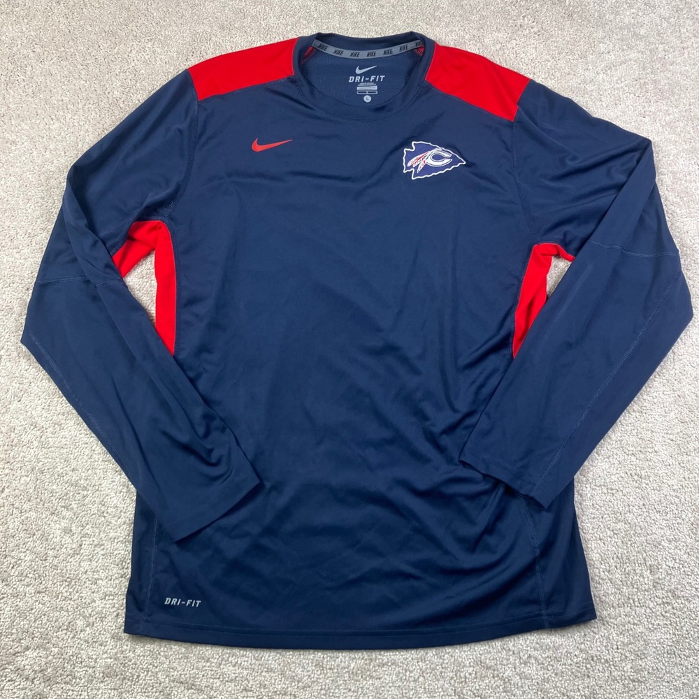 Nike Dri-Fit Kansas City Chiefs NFL Men's L Long Sleeve Training Shirt Navy Red